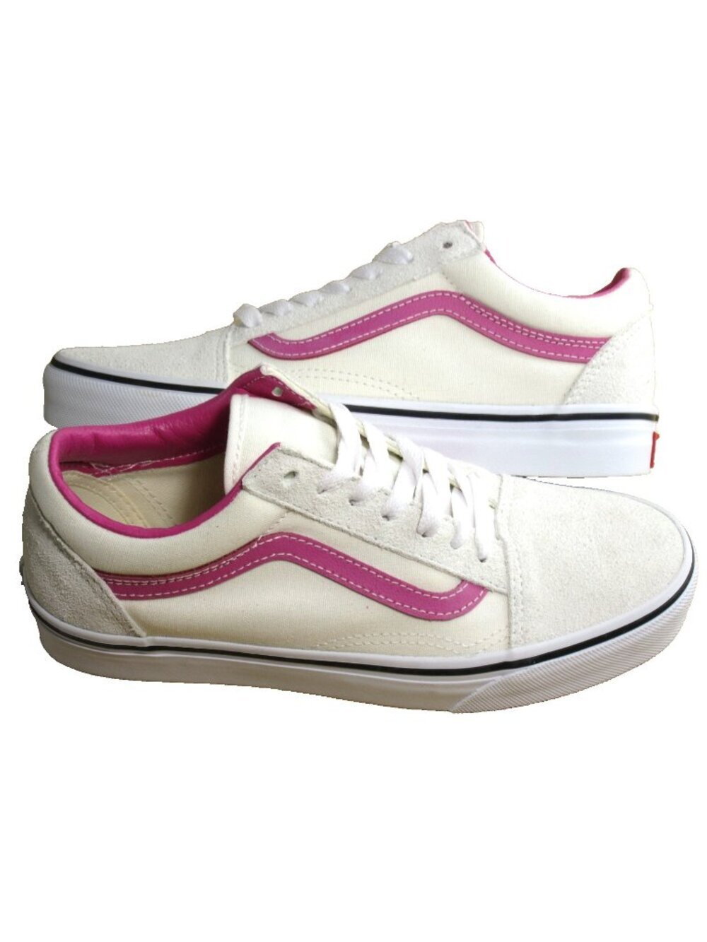 Vans Women's Old Skool Pop Raspberry Rose Pink White shoes Size 7 NEW